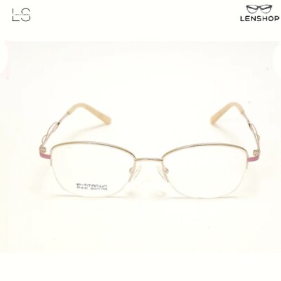 LS-FLOAT women half rim Titanium eye frame pink